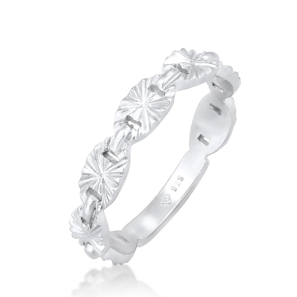 Elli Elli Bague Bague pour dames en argent sterling 925, avec plaque en forme d'étoile Bague