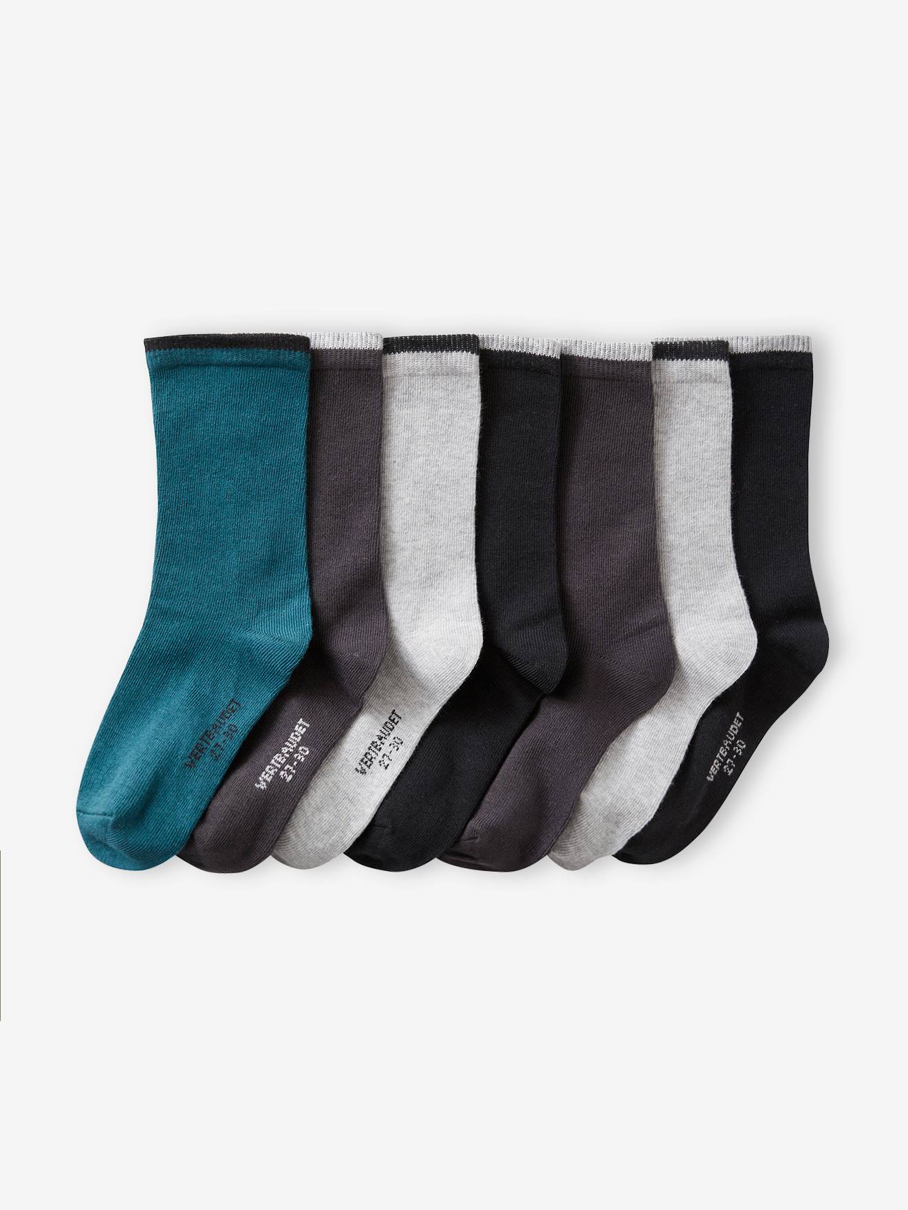 Lot de 7 paires de chaussettes garçon BASICS chocolat