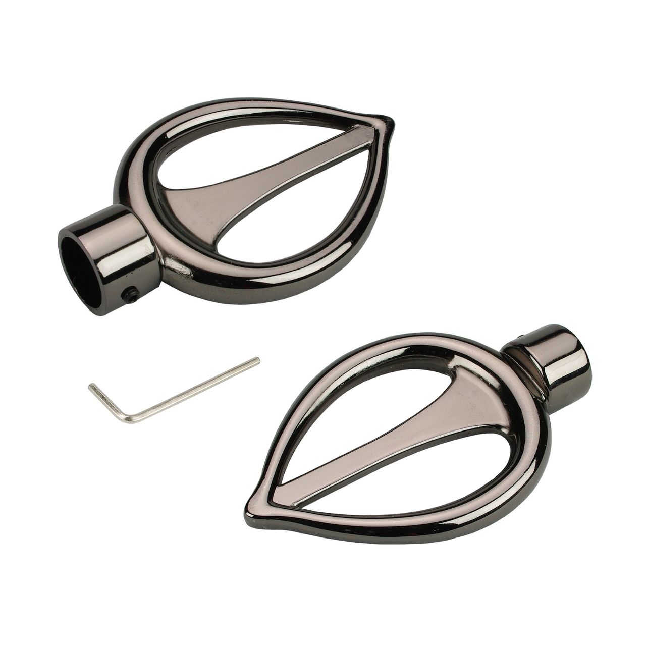 Bella Casa Endstück Endknopf für Stilstange Gardinenstange Profilrohr 16 mm Ø, Flamme, titan
