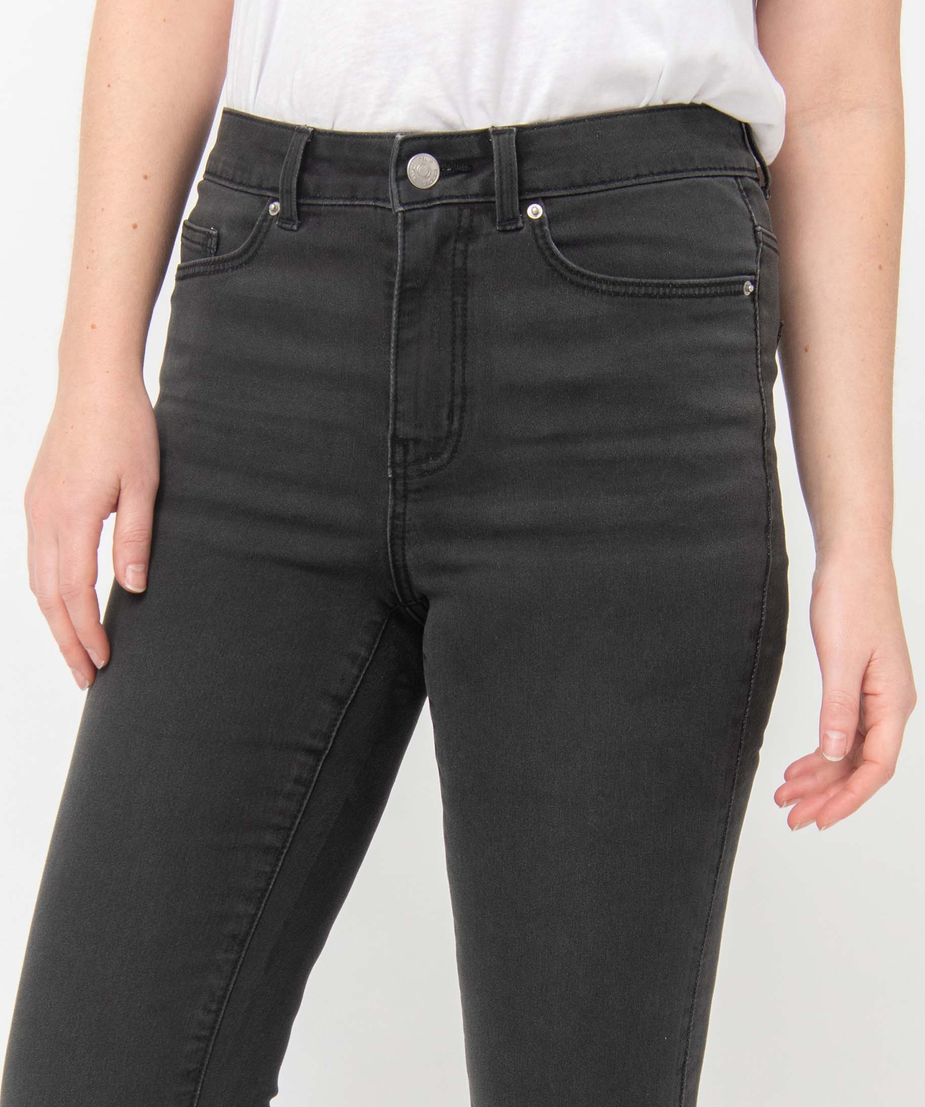 Jean femme coupe skinny taille haute gris | GEMO