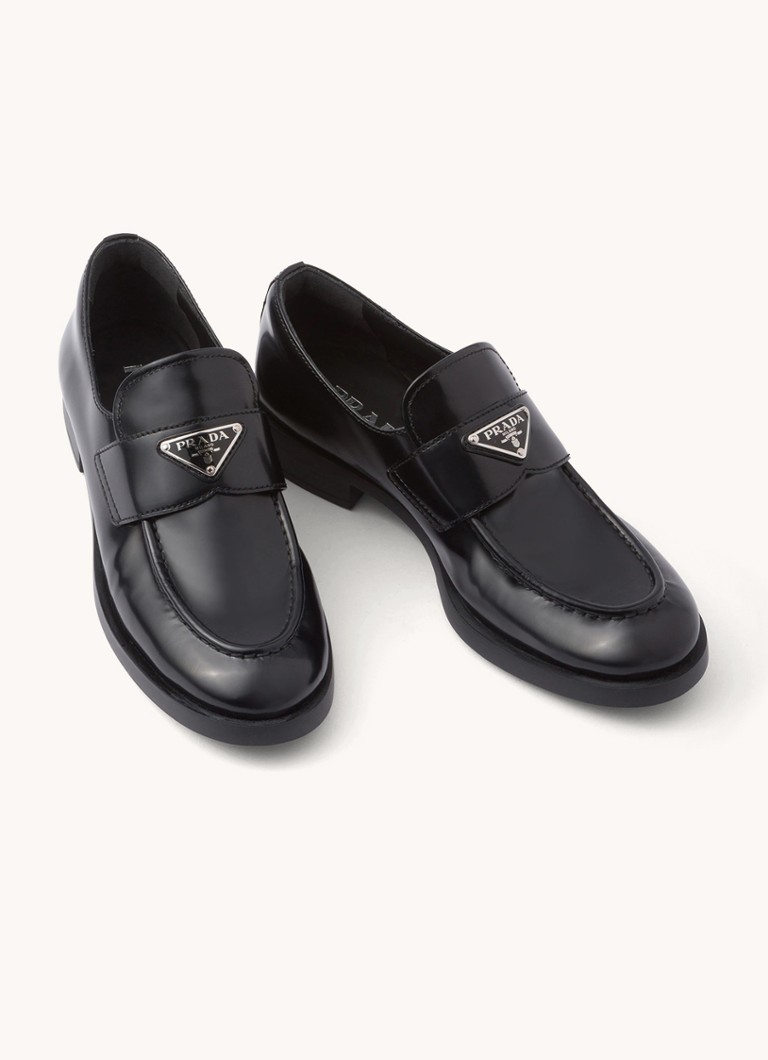 Mocassins Prada de couro com logotipo