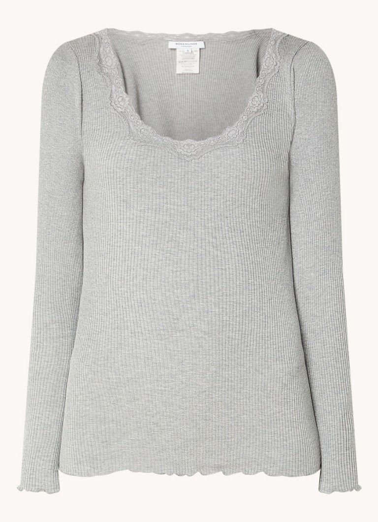 Camicia a maniche lunghe Rosemunde Babette in misto seta con dettagli in pizzo