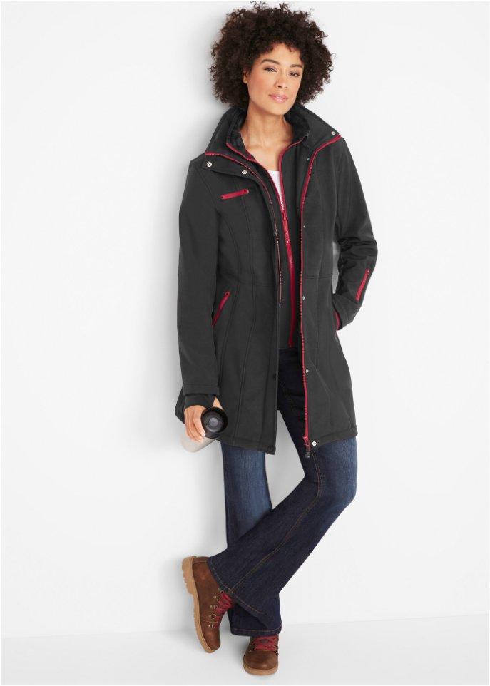 Stretch-Softshelljacke, 2 in 1-Optik