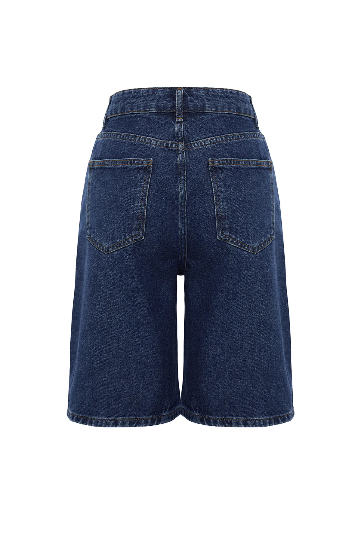 Trendyol Collection  Blaue Jeansshorts mit hoher Taille und Bermuda TWOSS24SR00016