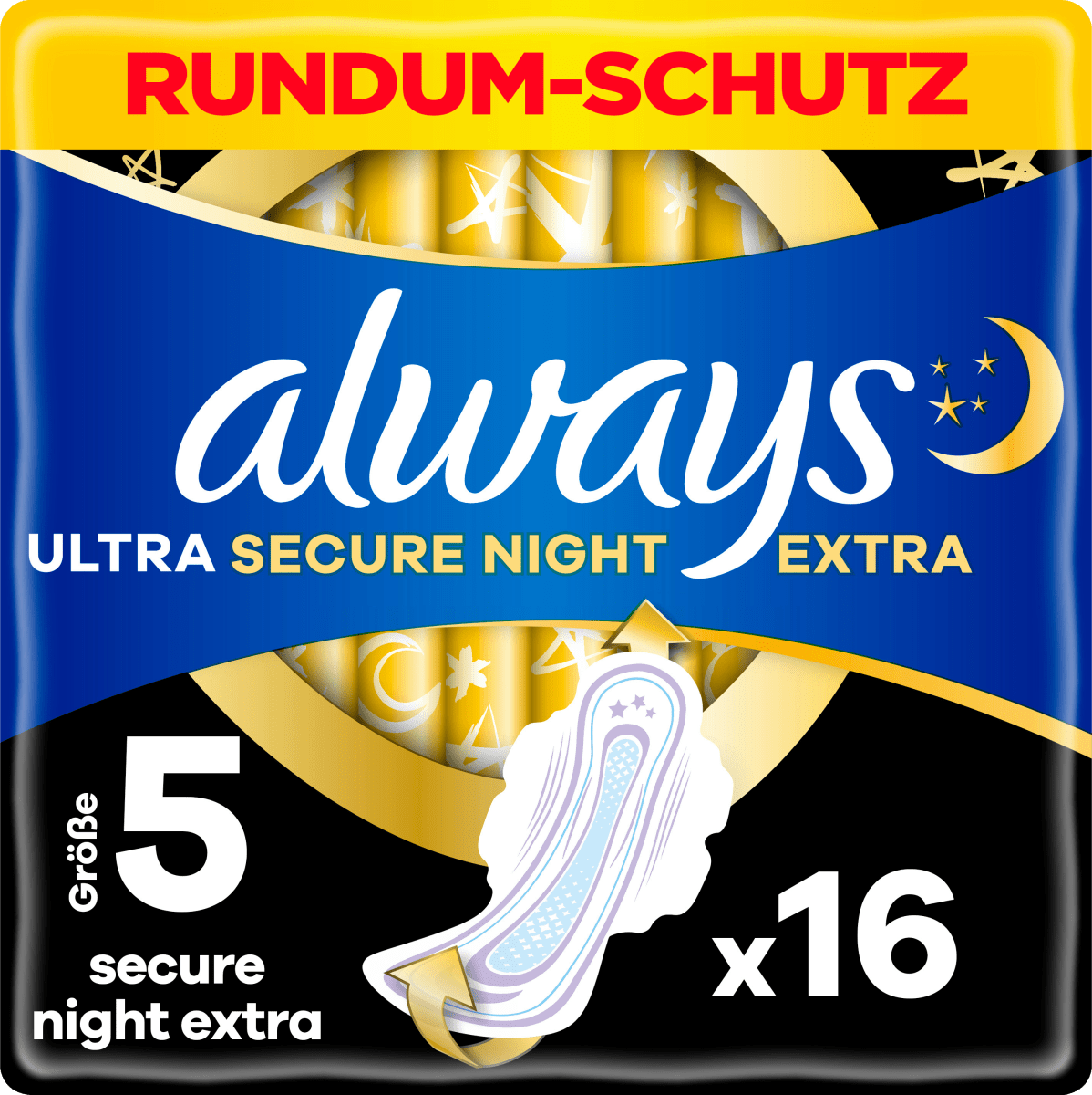 Ultra-Binden Secure Night Extra 5 mit Flügeln BigPack, 16 St