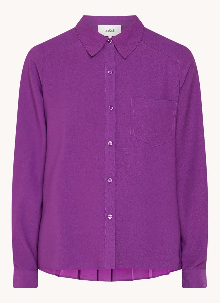 ba&sh Monica blouse with chest pocket and pleats