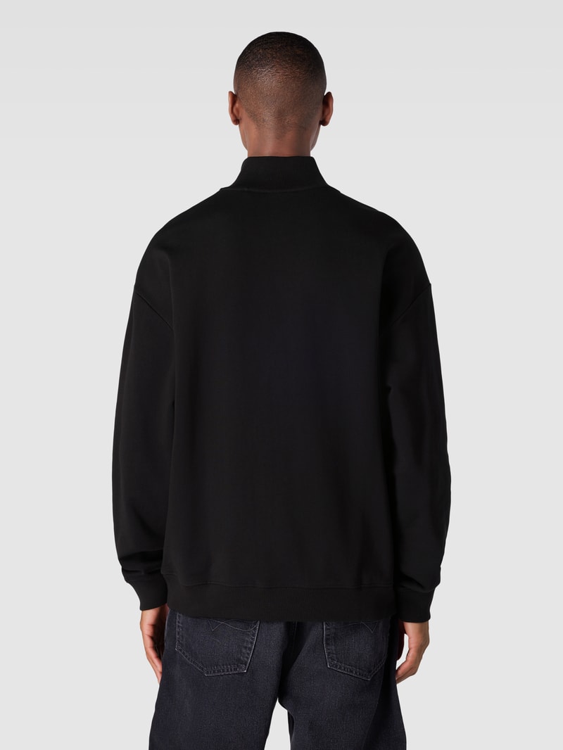 Sweatshirt mit Troyer-Kragen Modell 'Durty' in schwarz