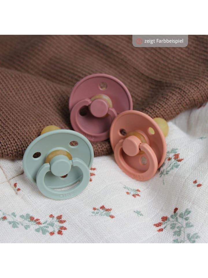 BIBS Schnuller - Colour 4er Pack - Baby Blue / Iron / Sky in blau günstig kaufen onesize