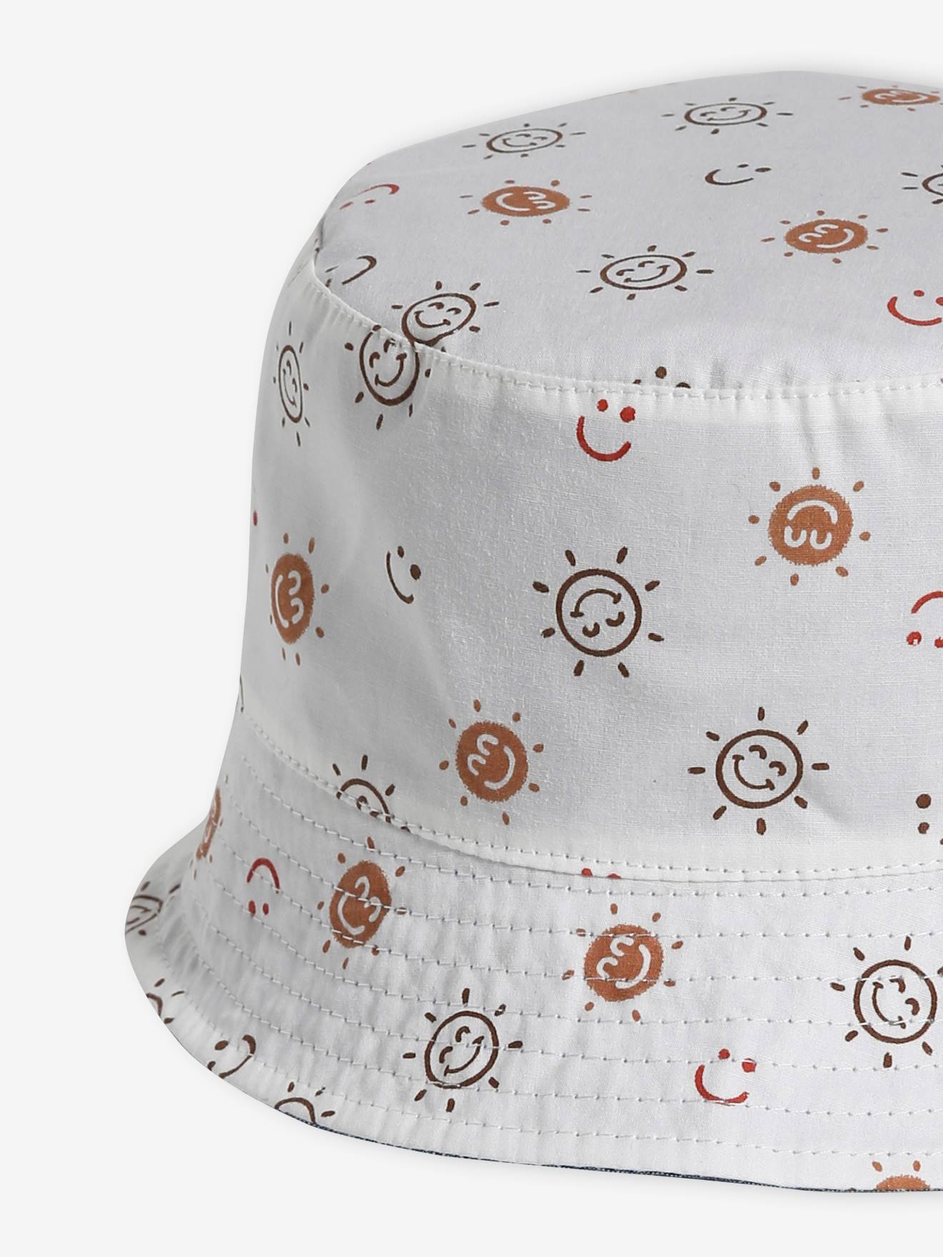 Vertbaudet Wendbarer Jungen Baby Sonnenhut - wollweiß