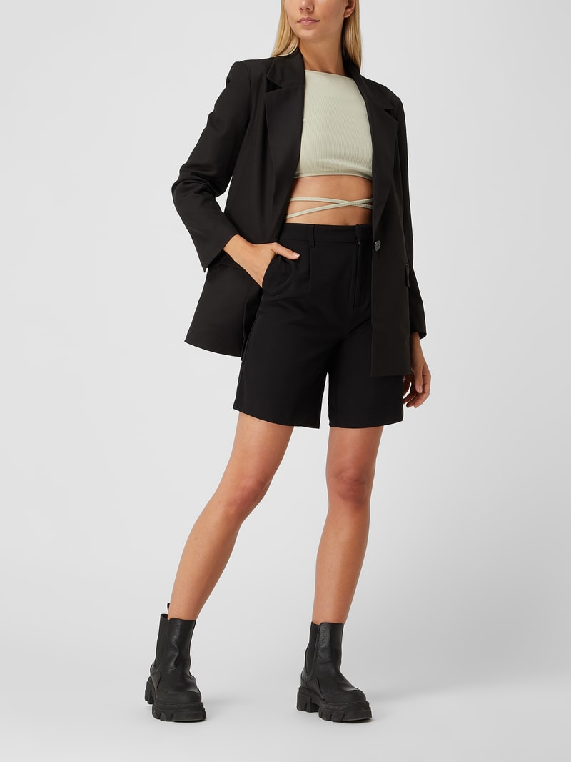 Bermudas mit Bundfalten Modell 'Berry' in schwarz