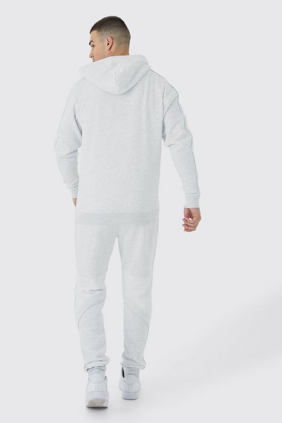 Tall Slim-Fit Colorblock Trainingsanzug mit Kapuze und Trichterkragen