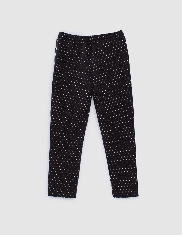 Jogging noir imprimé étoiles éclairs fille