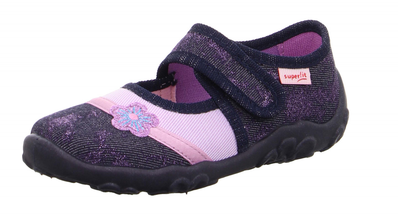BONNY - Blau/LilaHausschuh mit Klettverschluss