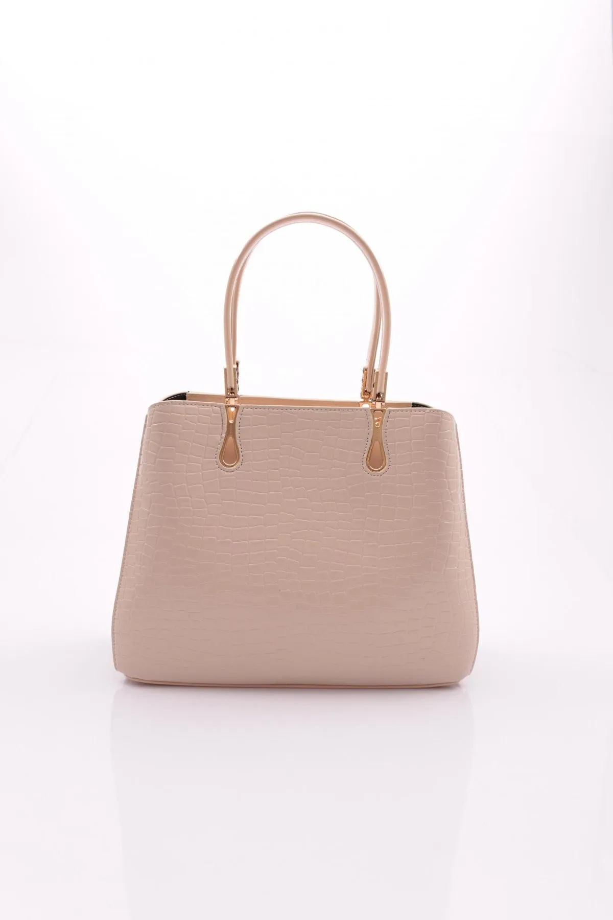 DGN  10015 Beige Krokodil Damen Säulentasche