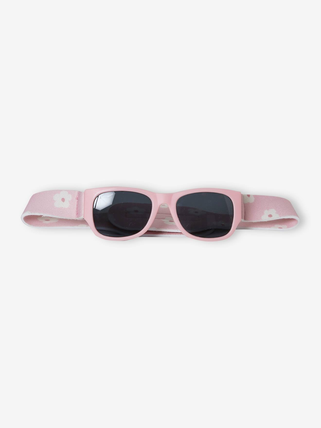 Lunettes de soleil bébé fille à fleurs rose