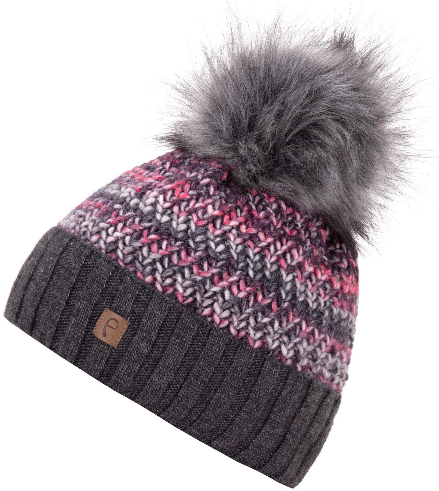 Faera Bommelmütze Wintermütze Damen Winter Mütze Beanie Haube gefüttert Strickmütze