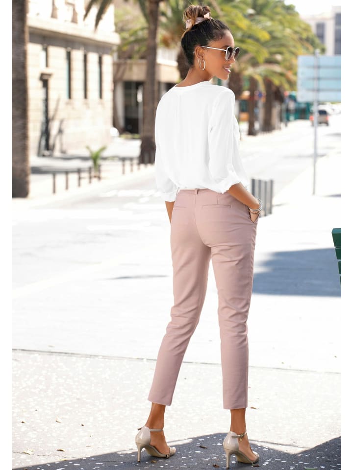 LASCANA Chinohose in rosé günstig kaufen