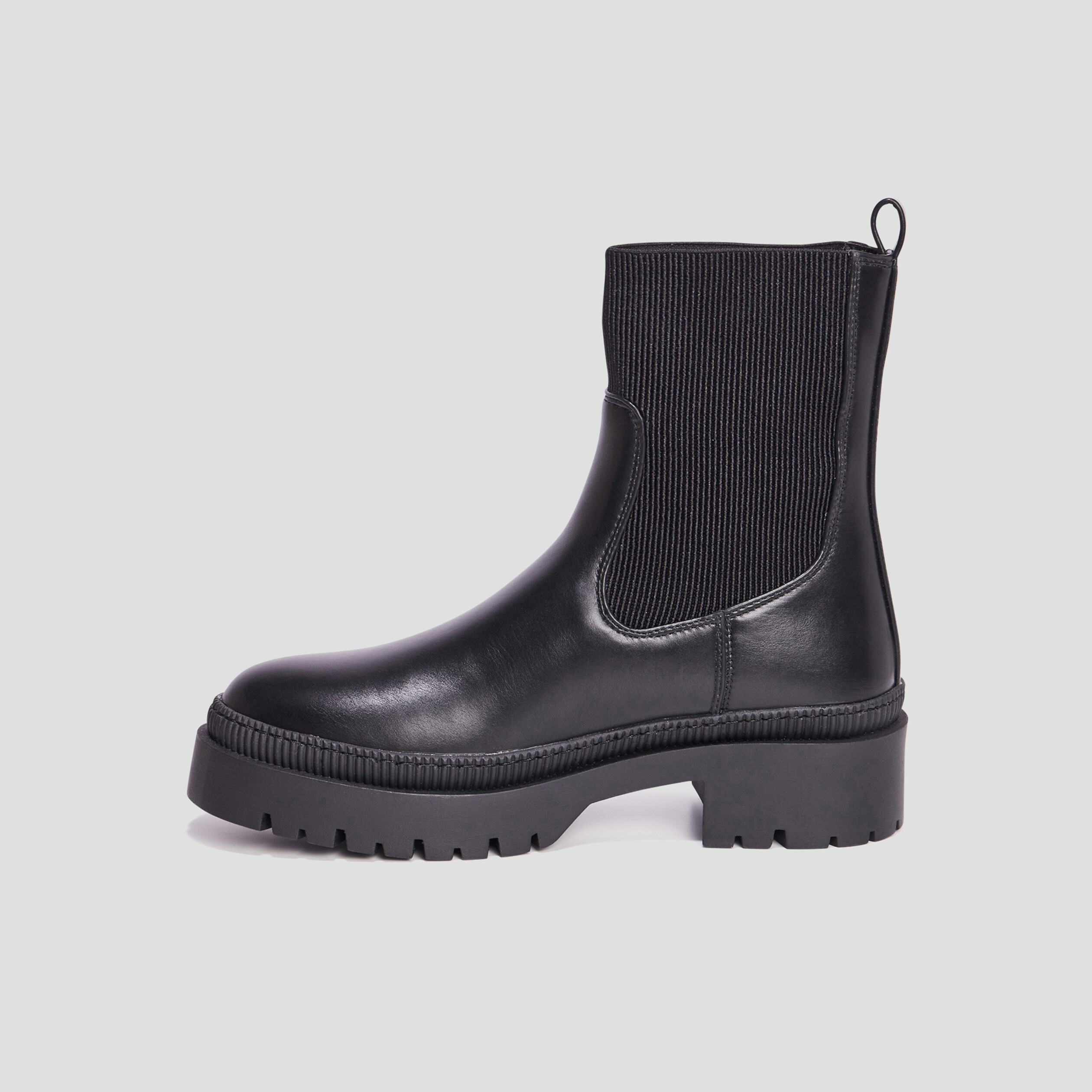 Bottines ranger crantées noir femme | La Halle