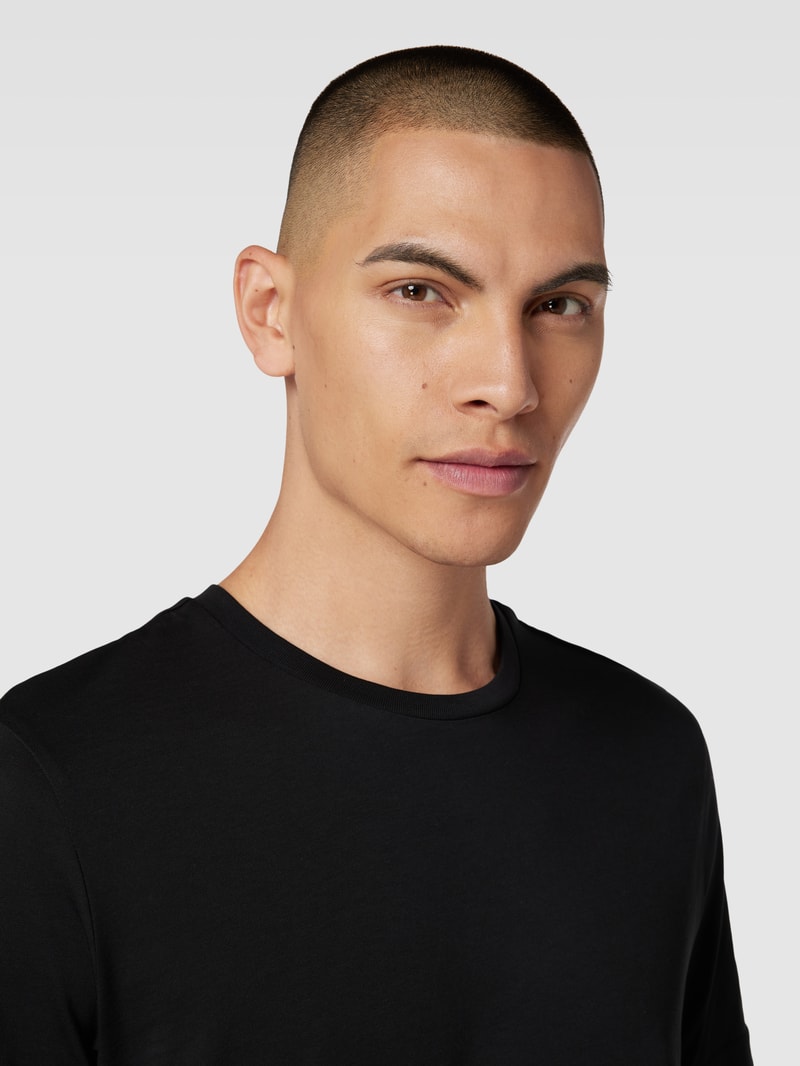 T-Shirt aus Baumwolle mit Rundhalsausschnitt in schwarz