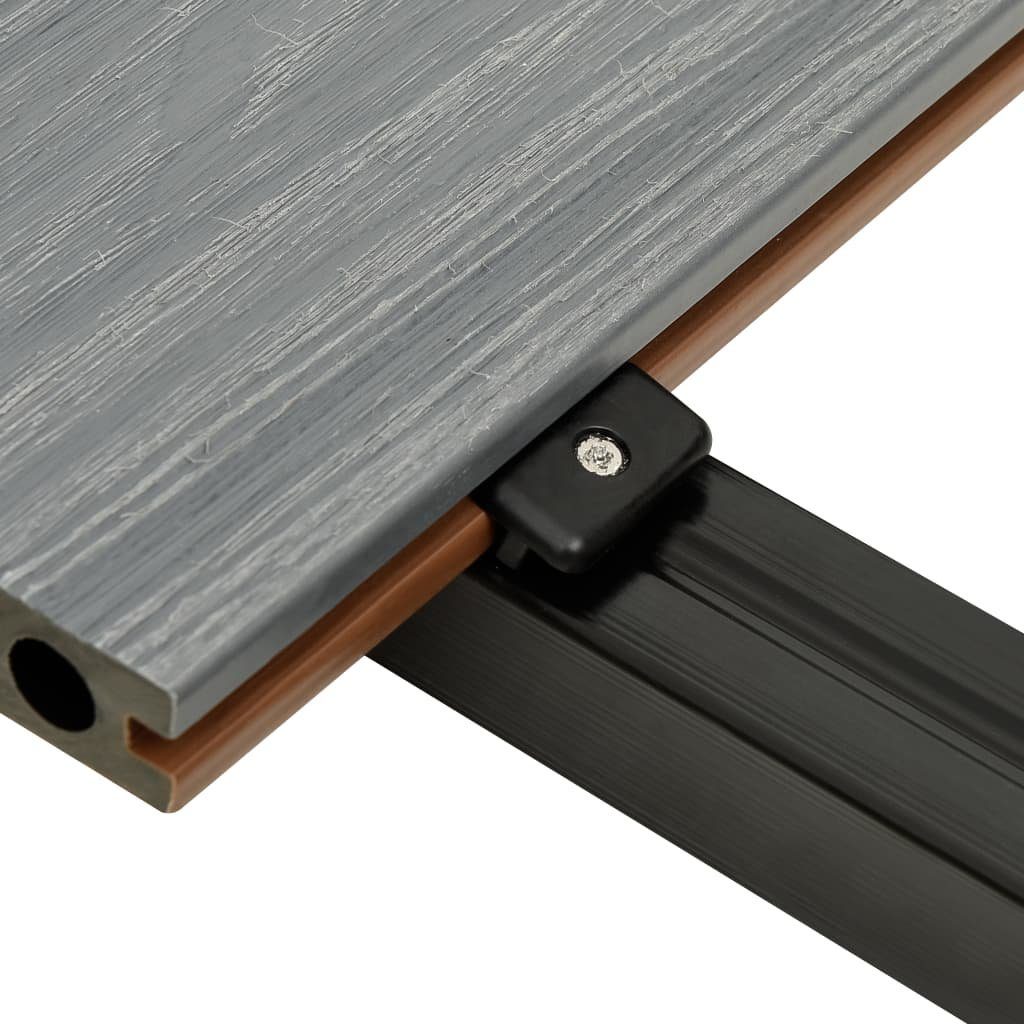 Teppichboden WPC Terrassendielen mit Zubehör Braun und Grau 10 m² 2,2 m, vidaXL