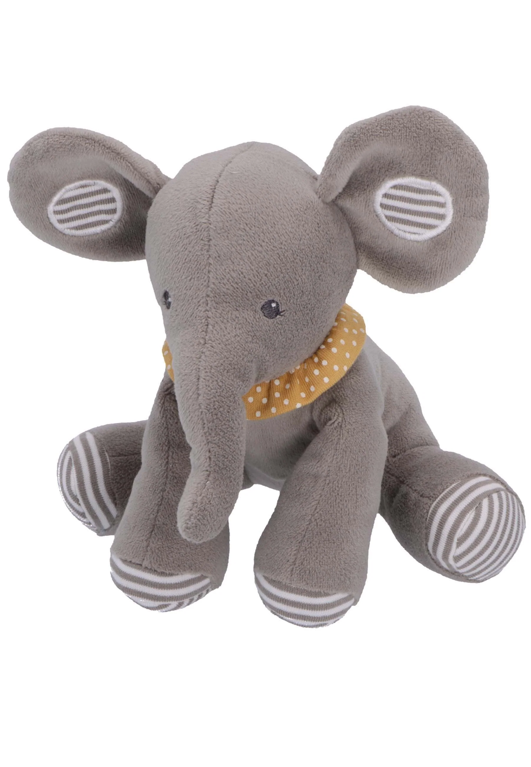Spieltier Elefant Eddy mit Rassel, Grau