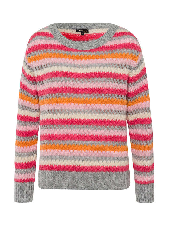 More & More Pullover in Grau/ Pink/ Orange günstig kaufen