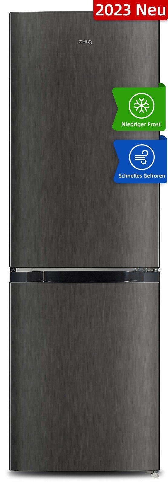 CHiQ Kühl-/Gefrierkombination CBM159LEBD, 144 cm hoch, 50 cm breit, 157L Kühlschrank,12 Jahre Garantie auf den Kompressor,Low-frost