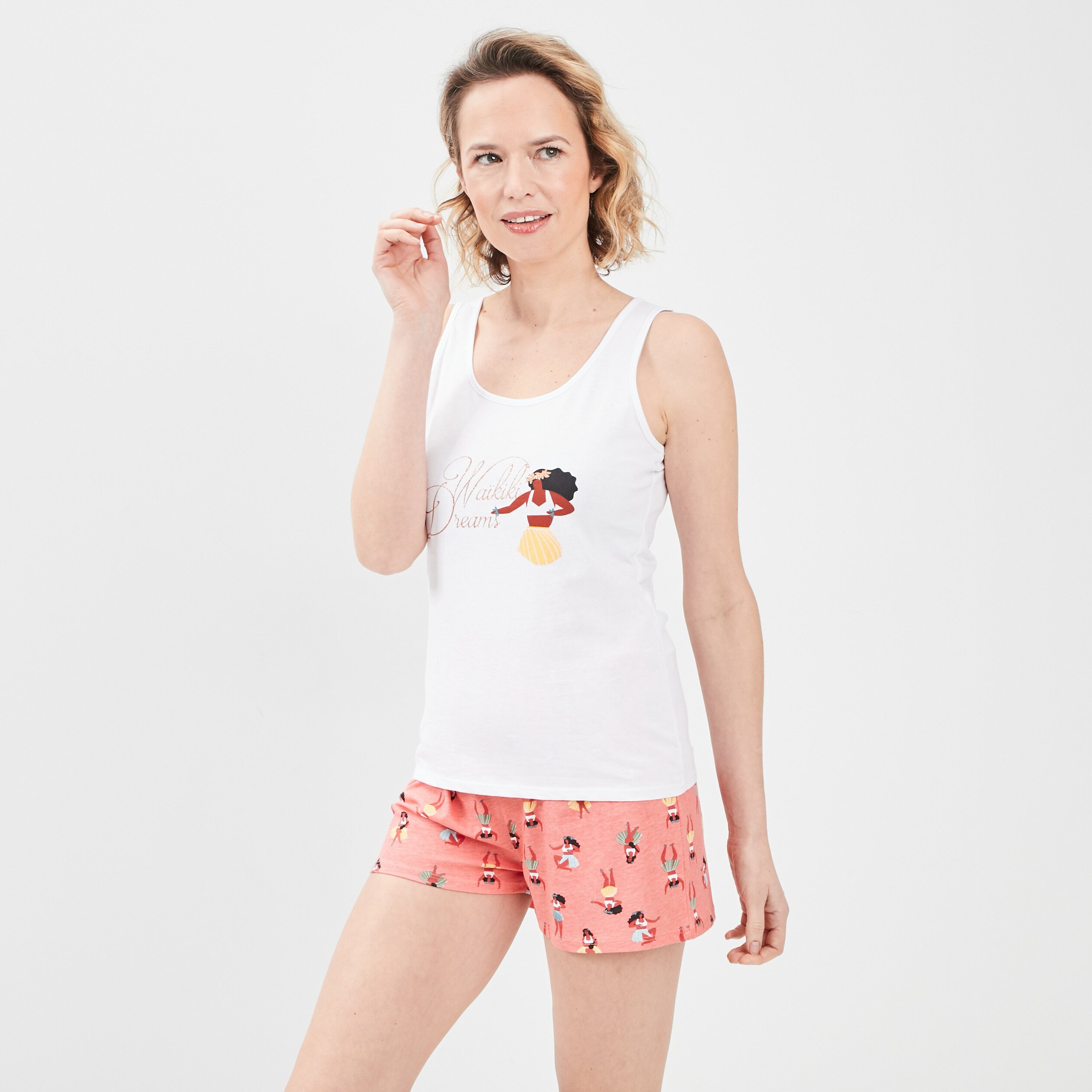 Ensemble pyjama 2 pièces ivoire femme | La Halle