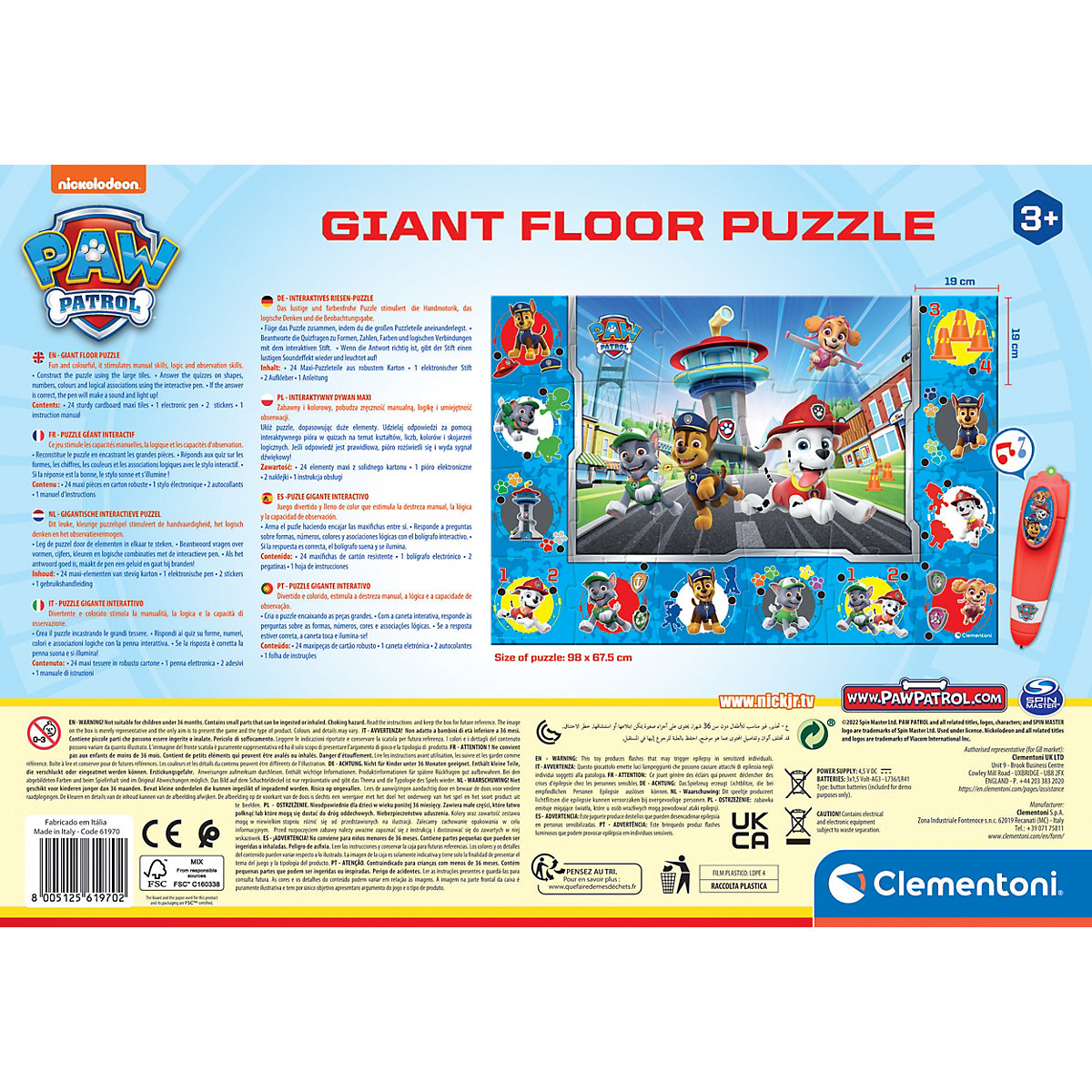 Quiz-Bodenpuzzle PAW Patrol (Jungen), 24 Maxi-Teile