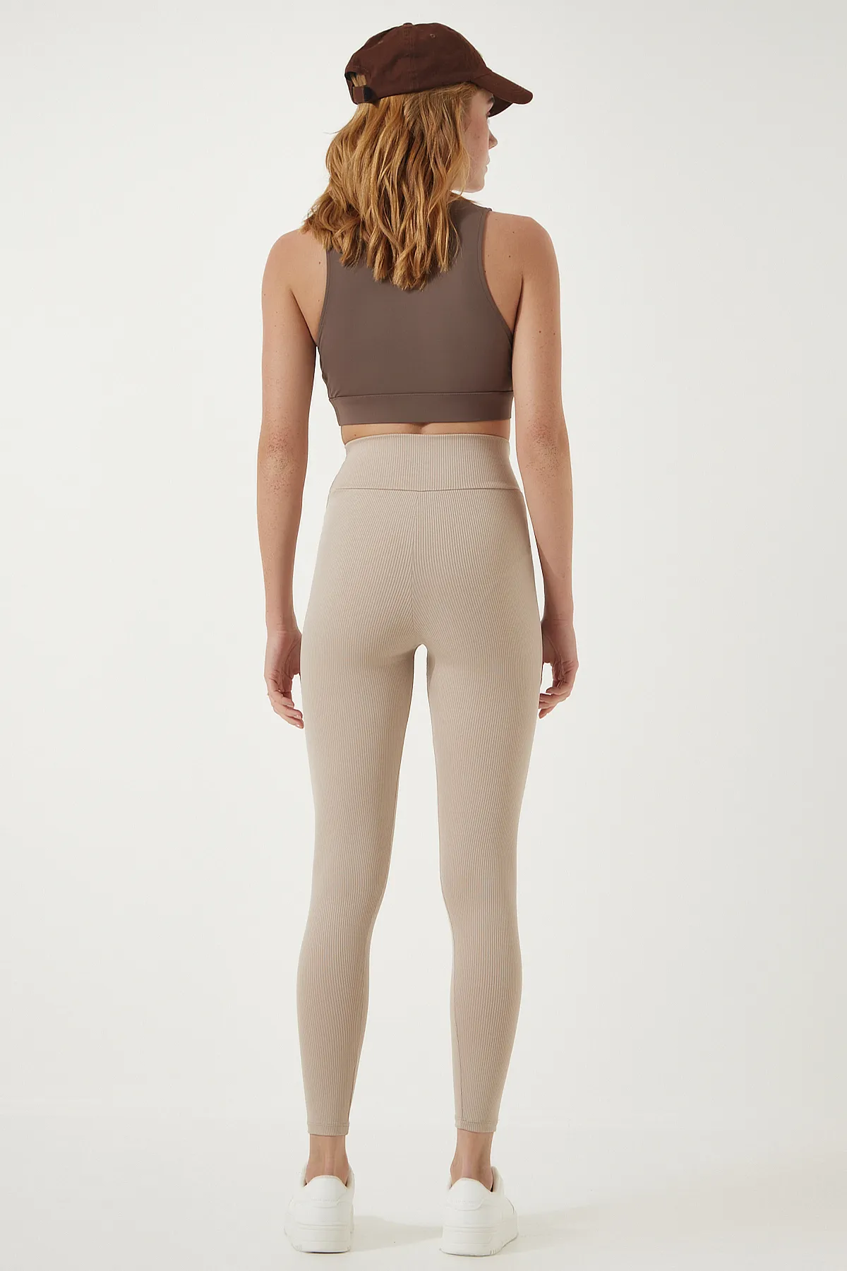Happiness İstanbul  Beige Wickelstrumpfhose mit hoher Taille für Damen HW00003