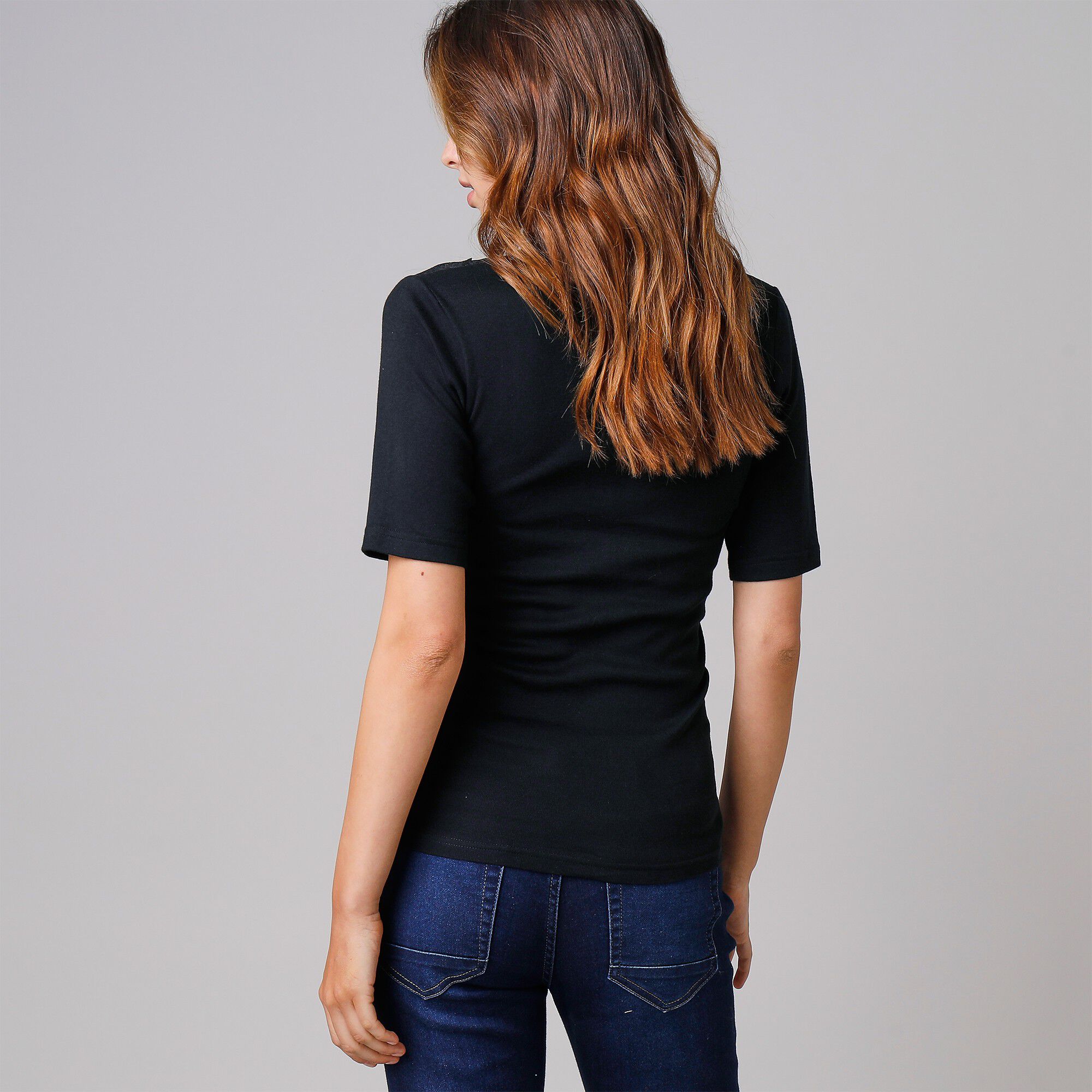 T-shirt coton et dentelle