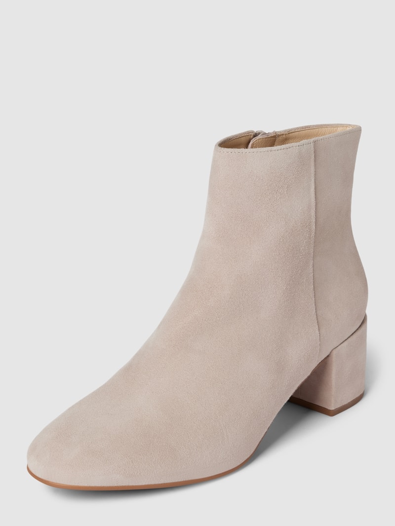 Stiefelette aus Veloursleder in ecru