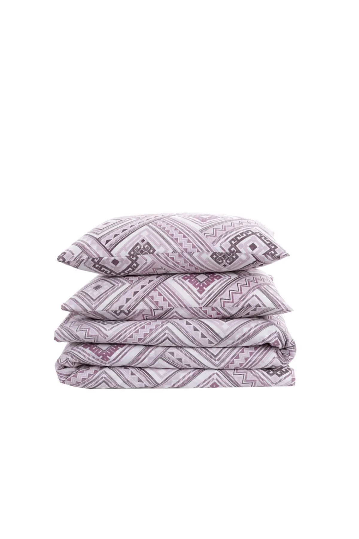 Elart  Star Dust Bettbezug-Set für Einzelbett, 100 % natürliche Baumwolle, Ranforce, 3-teilig, Pflaume