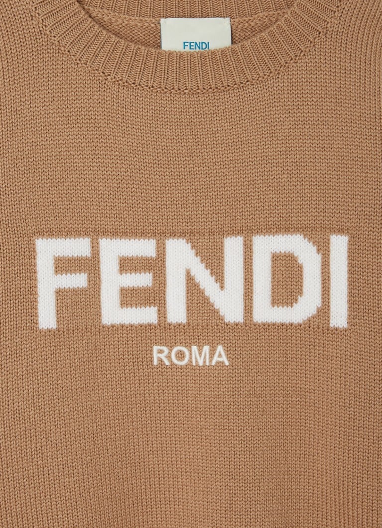 Pulover Fendi din lână fină cu logo țesut.