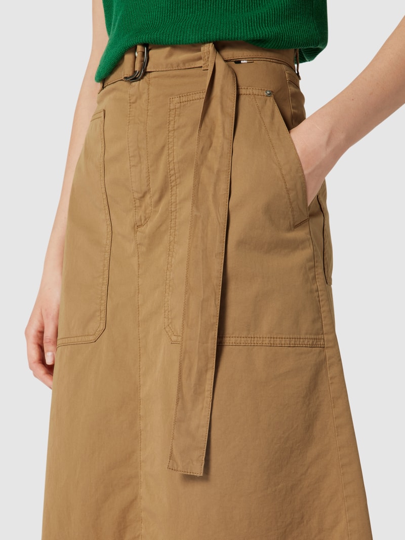 Knielanger Rock in A-Linie Modell 'Verea' in beige