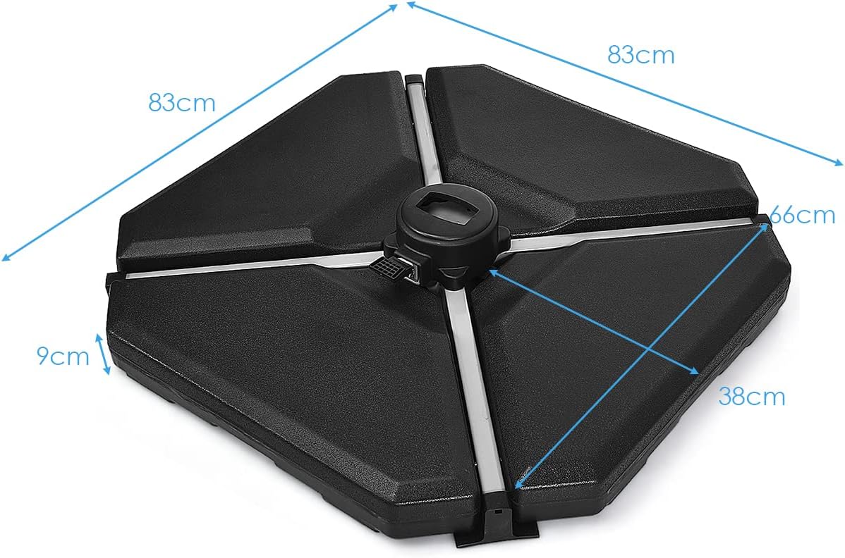 Costway COSTWAY 4-teiliger Sonnenschirmständer, Schirmständer 70kg befüllbar