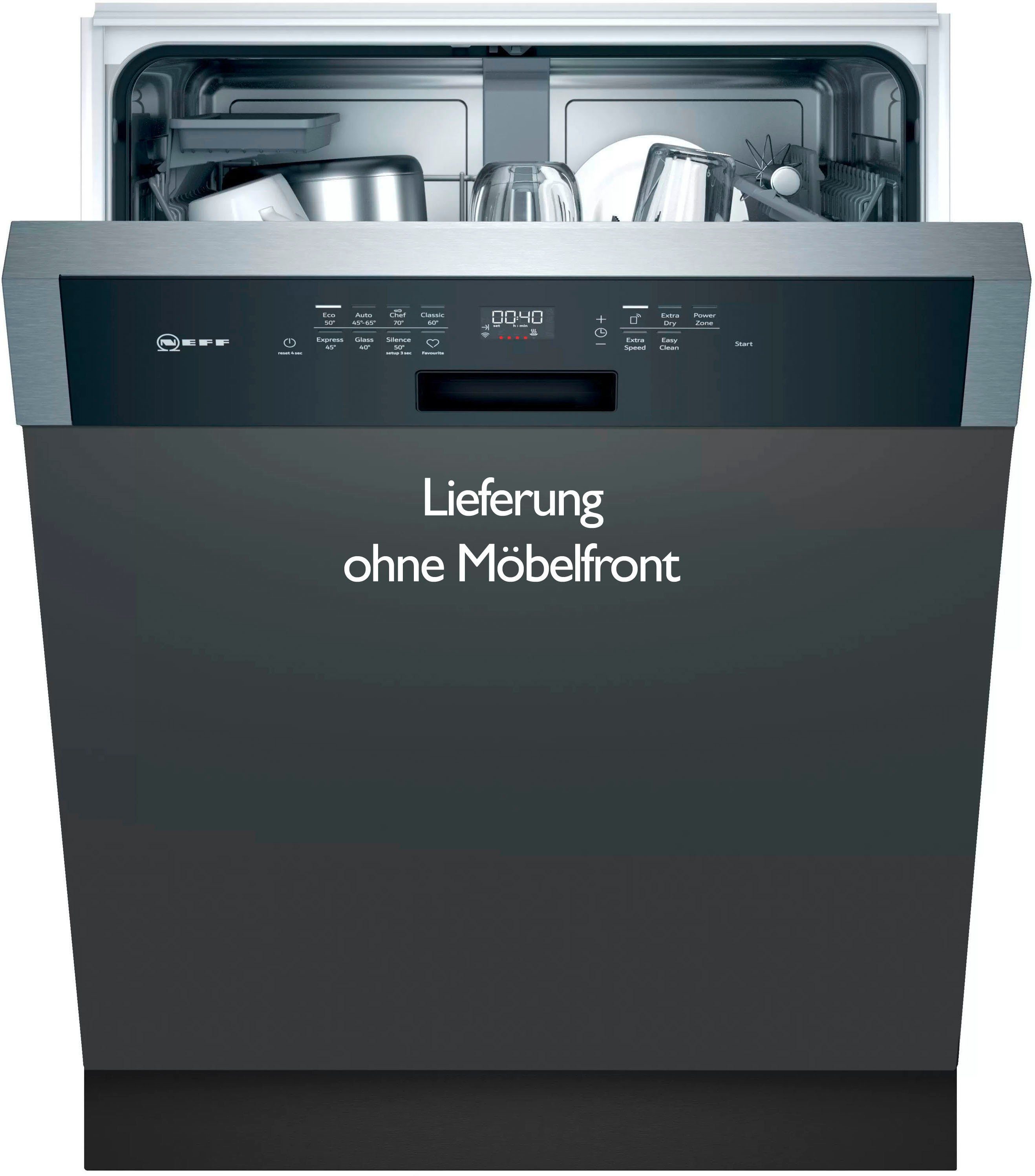 NEFF teilintegrierbarer Geschirrspüler, S147EAS39E, 13 Maßgedecke