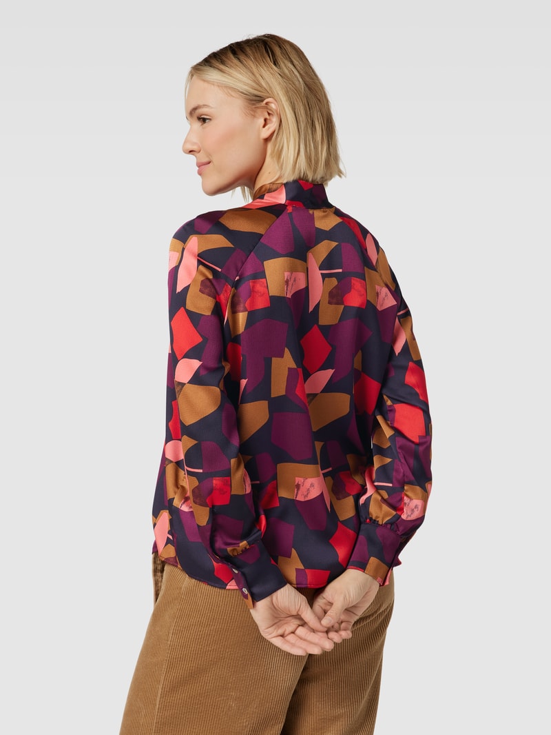 Schluppenbluse mit Allover-Muster in rot