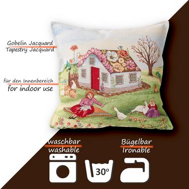 ANRO Dekokissen Kissenbezug Kissenhülle Deko Kissen Gobelin mit oder ohne Füllung, Jacquard Gobelin
