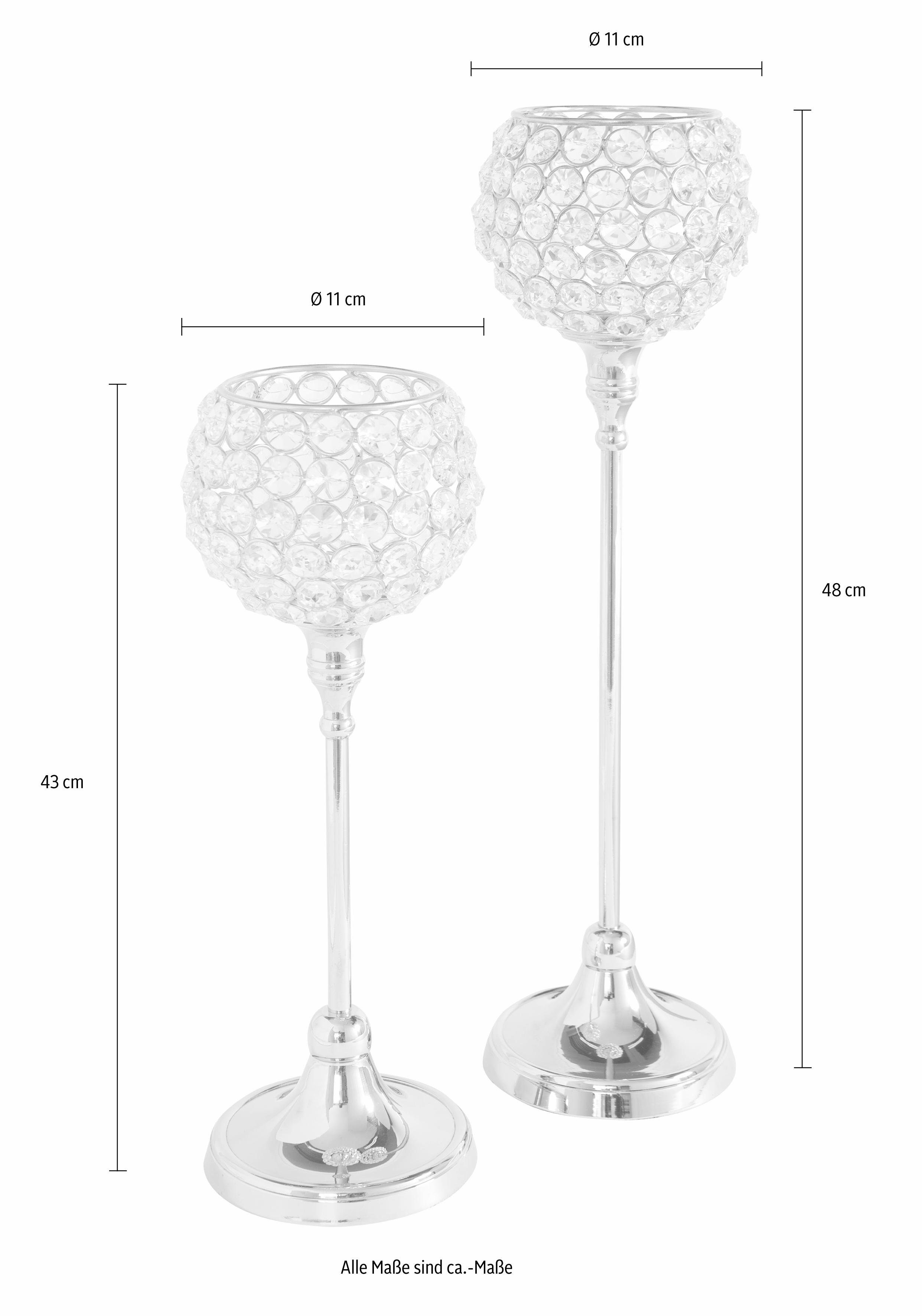 Home affaire Teelichthalter Kristall (Set, 2 St)