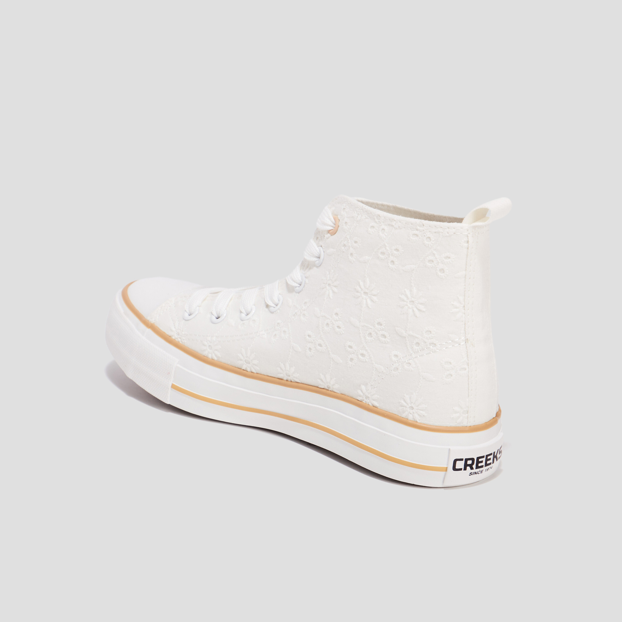 Baskets montantes en toile Creeks ivoire femme | La Halle