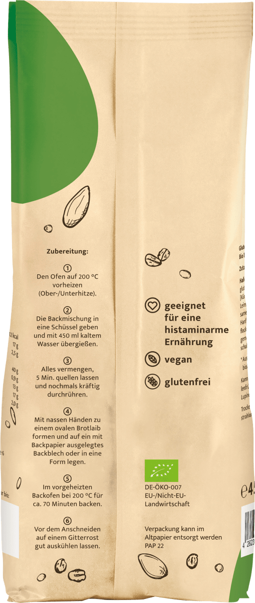 Backmischung Körnerbrot, Hafervollkorn & Saaten, 450 g