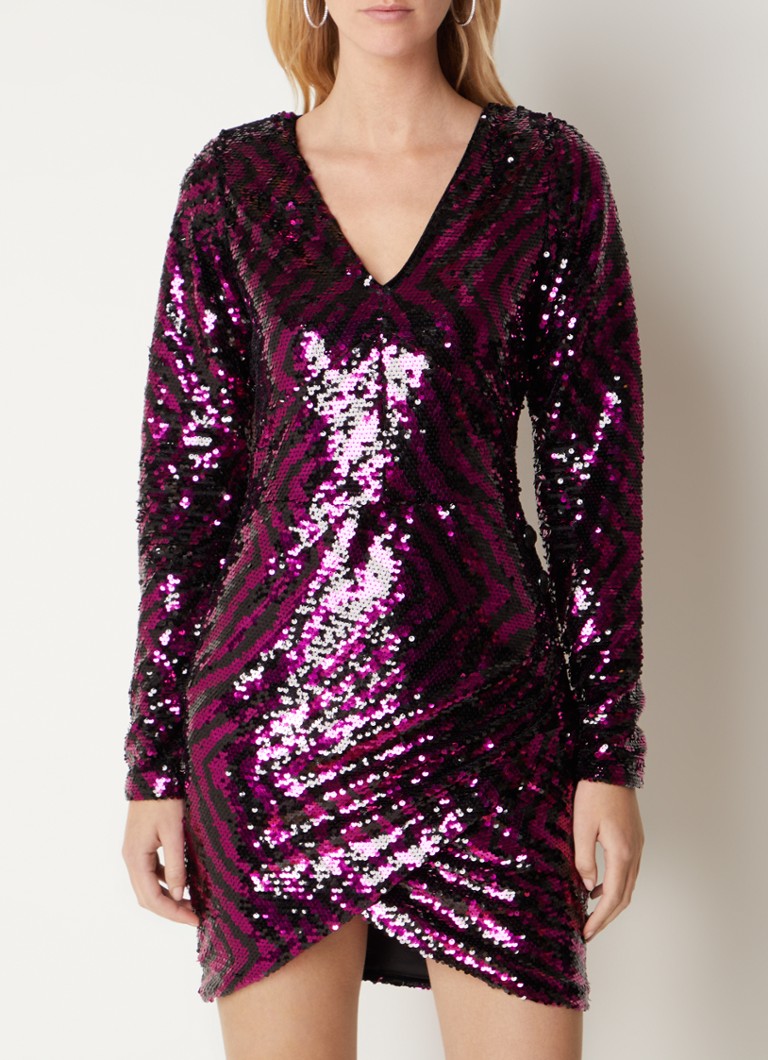 Minivestido de lentejuelas con estampado de cebra de Nikkie Jasmine