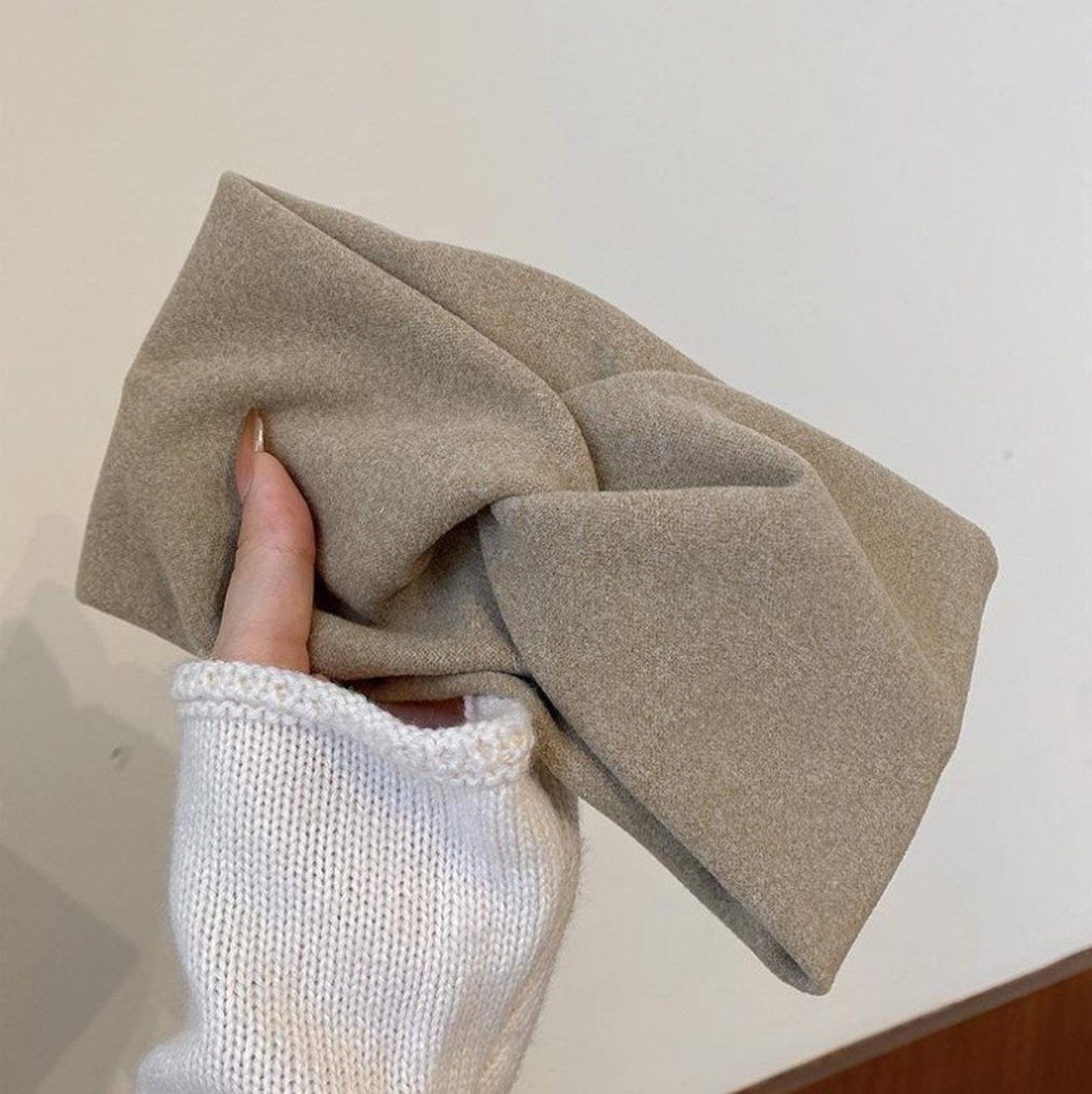 HOHEA H Haarband Winter-Stirnbänder für Damen, lila Stirnbänder, Sport-Stirnbänder, 1-tlg., Damen-Stirnband mit Schleife und Twist, Thermo-Strick-Ohr-Stirnband, wendbares Stirnband