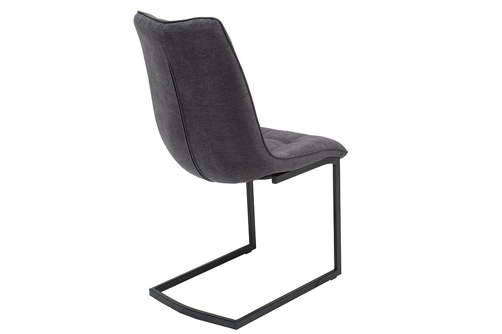 riess-ambiente Freischwinger MIAMI dunkelgrau / schwarz (Einzelartikel, 1 St), Esszimmer · Webstoff · Metall · Industrial