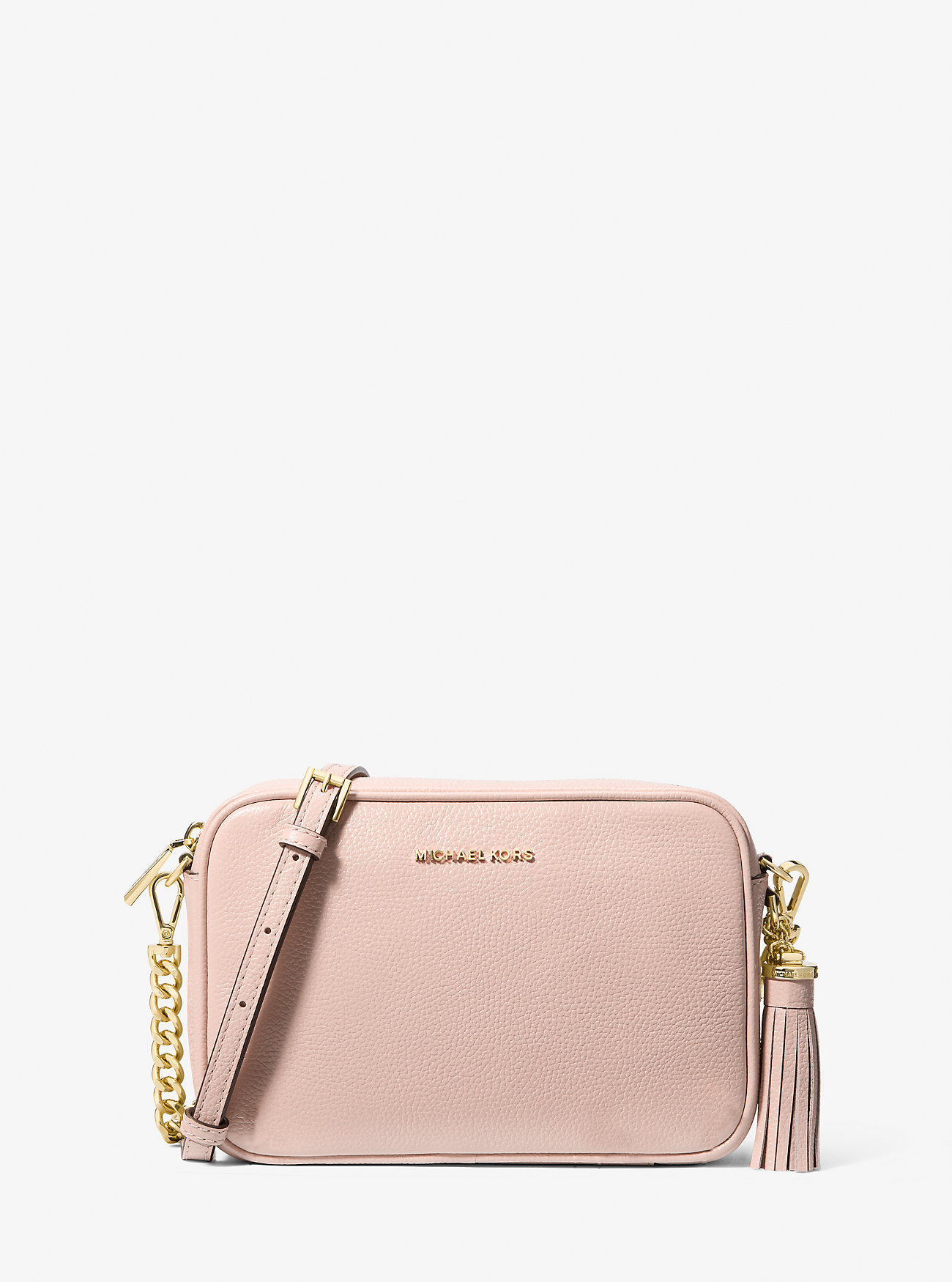 Jet Set Medium Pebbled Leather Crossbody Bag - SOFT PINK