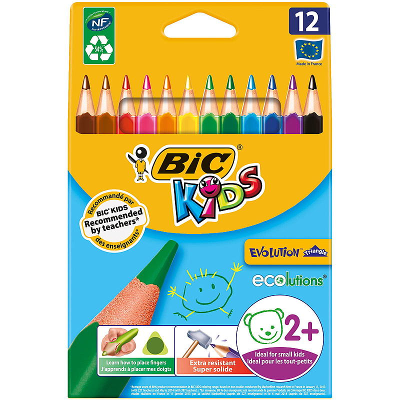 BIC Fargeblyant 12-pk Kids Ecolution Triangle BIC