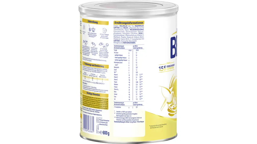 NESTLE BEBA Junior 2 Kindermilch ab dem 2. Geburtstag 800 g