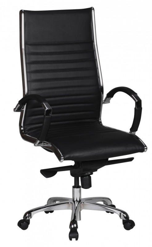 Amstyle Chefsessel Leder schwarz - Bürostuhl 5-Punkt Multiblock-Mechanik