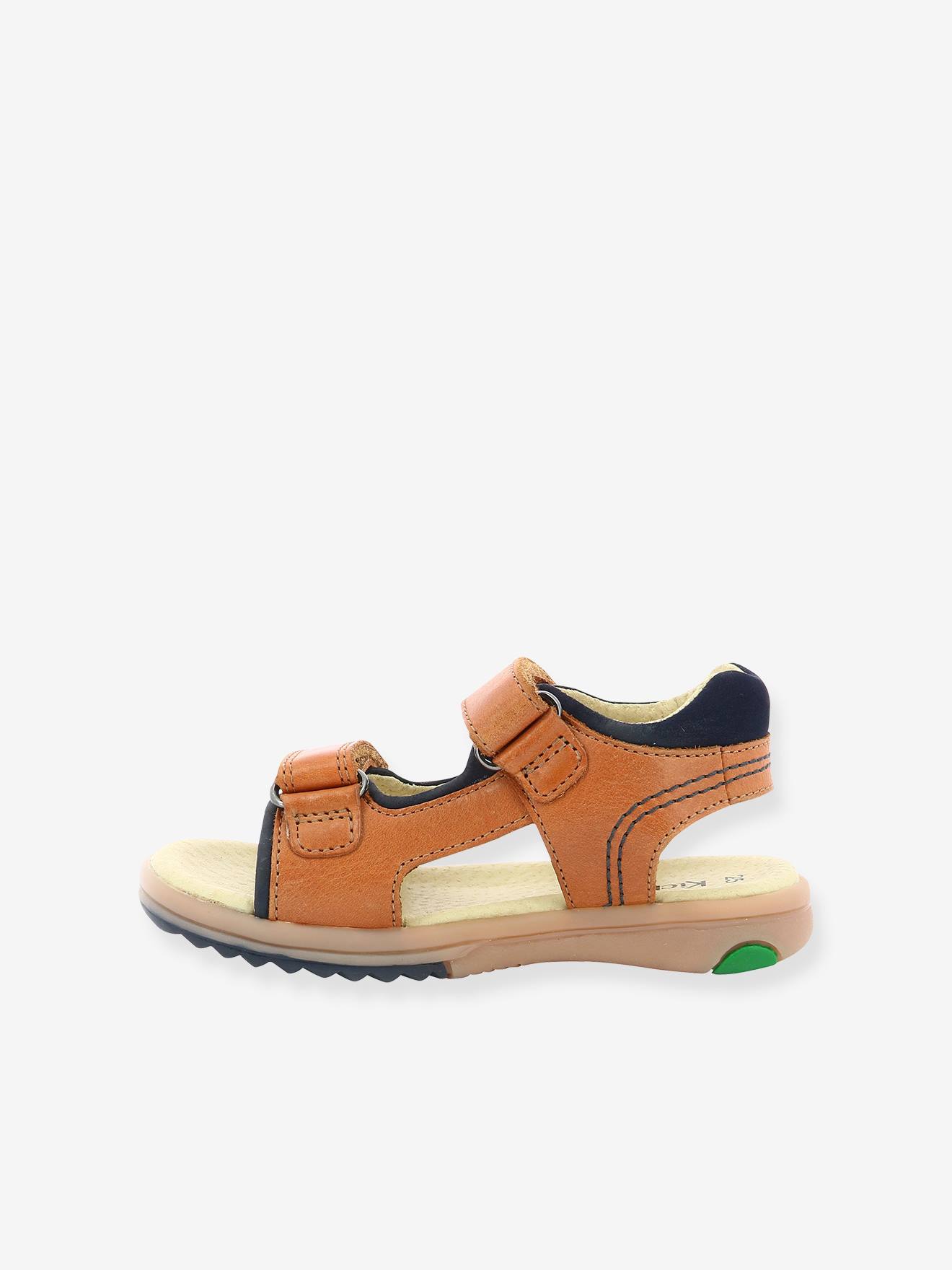 Sandales cuir garçon Platino Planet KICKERS® camel